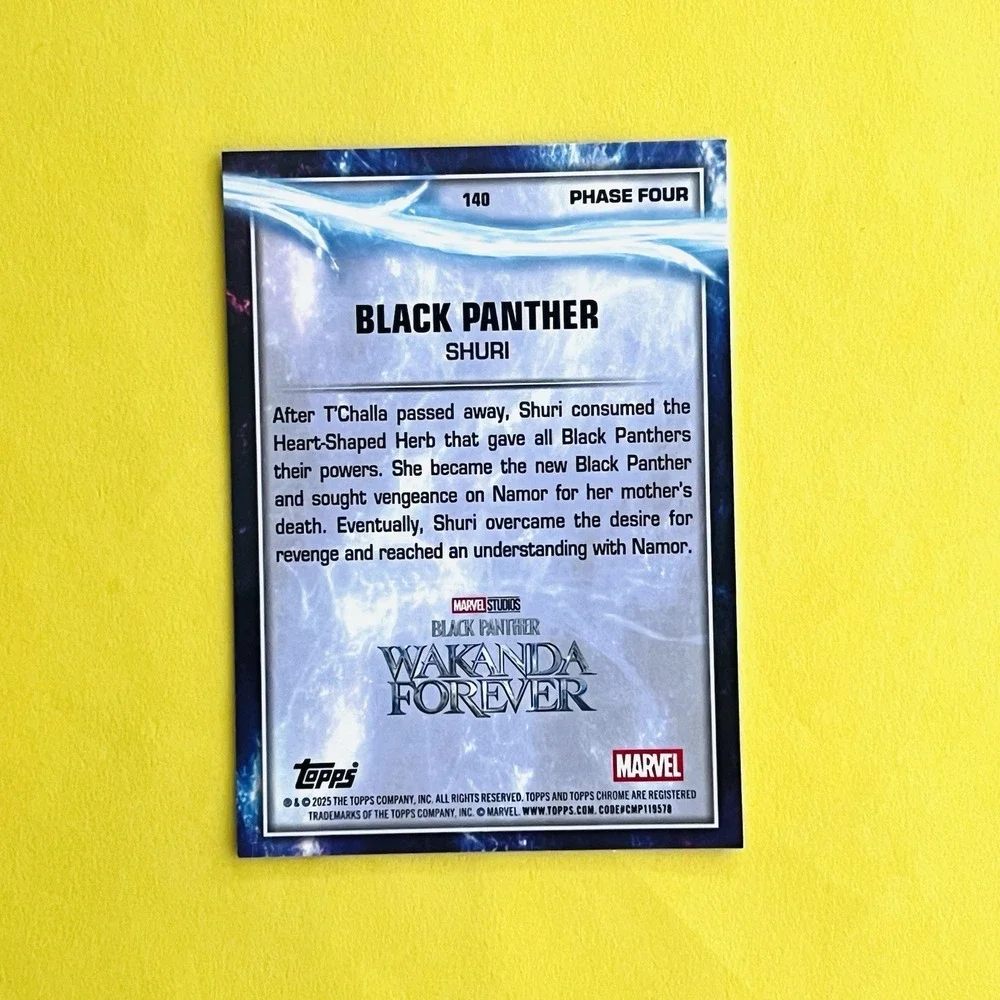 2025 Topps‎ Chrome Marvel Studios Shuri Black Panther Sky Blue Raywave #140